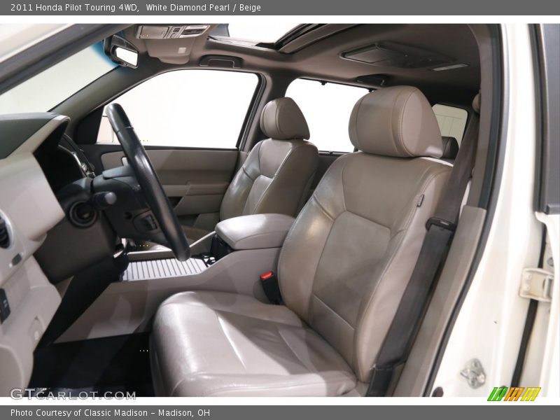 White Diamond Pearl / Beige 2011 Honda Pilot Touring 4WD