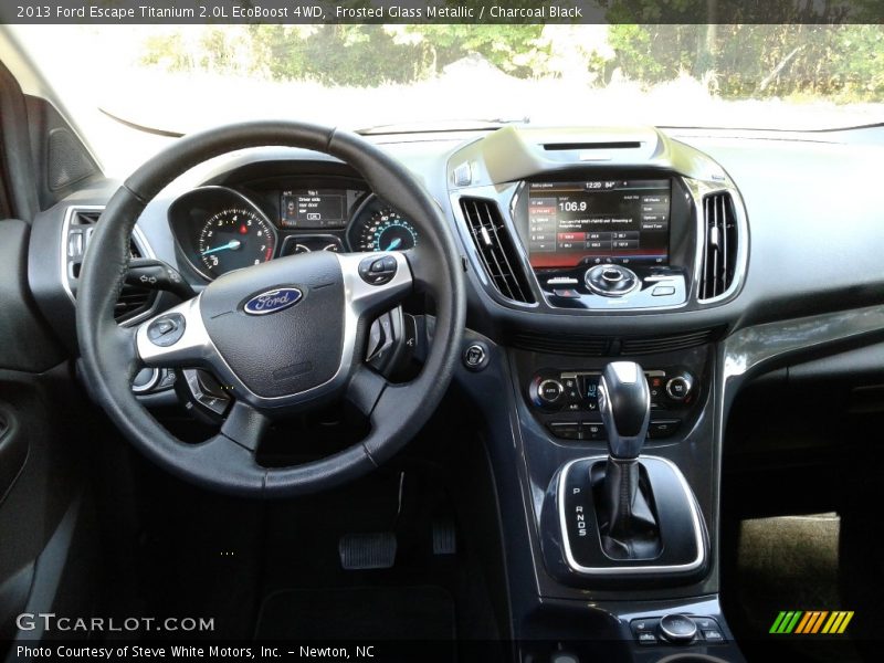 Frosted Glass Metallic / Charcoal Black 2013 Ford Escape Titanium 2.0L EcoBoost 4WD