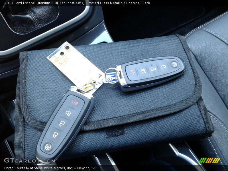 Frosted Glass Metallic / Charcoal Black 2013 Ford Escape Titanium 2.0L EcoBoost 4WD