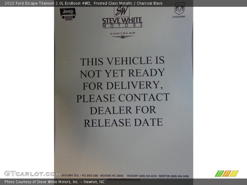 Frosted Glass Metallic / Charcoal Black 2013 Ford Escape Titanium 2.0L EcoBoost 4WD