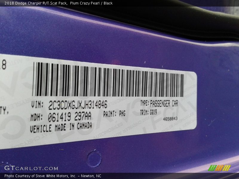 Plum Crazy Pearl / Black 2018 Dodge Charger R/T Scat Pack