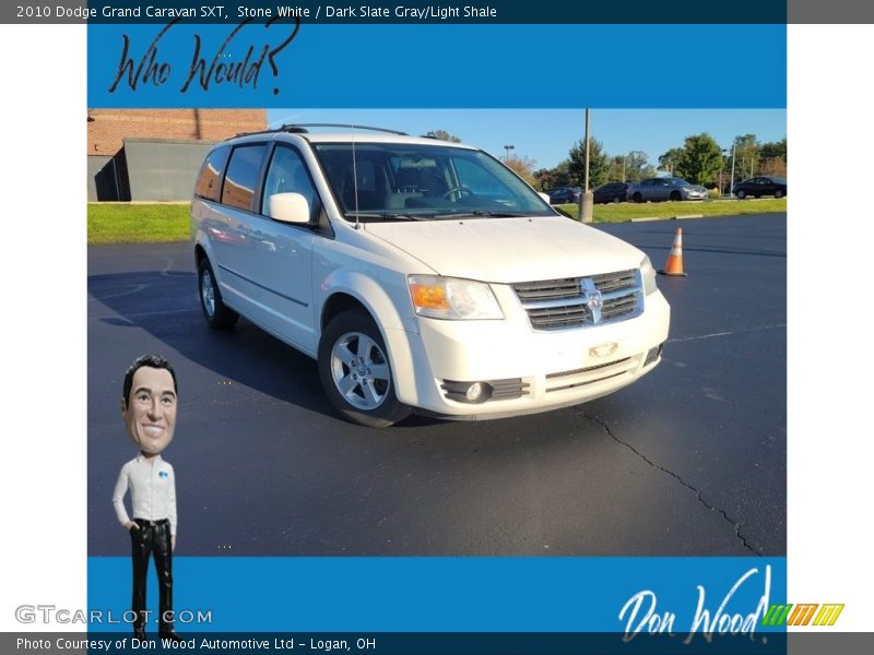 Stone White / Dark Slate Gray/Light Shale 2010 Dodge Grand Caravan SXT