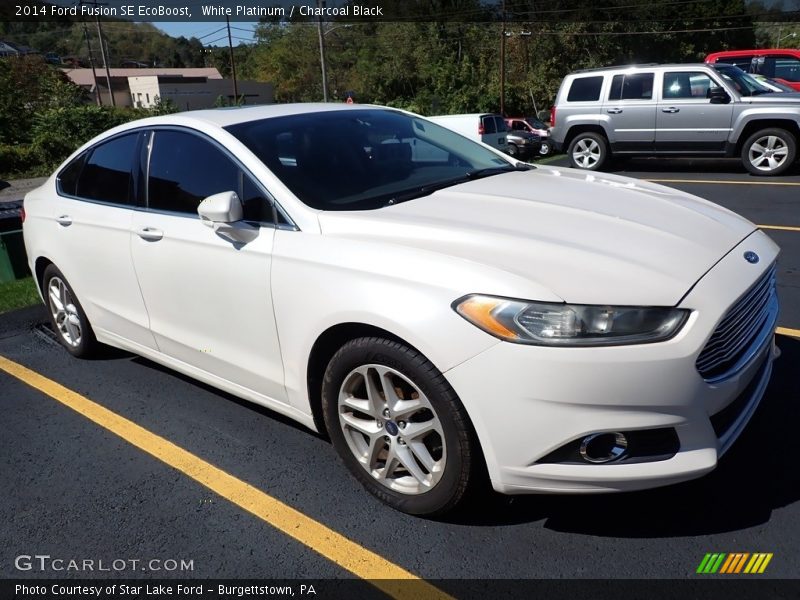 White Platinum / Charcoal Black 2014 Ford Fusion SE EcoBoost