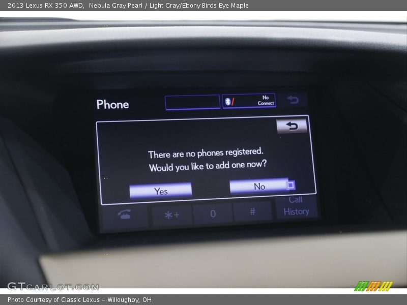 Nebula Gray Pearl / Light Gray/Ebony Birds Eye Maple 2013 Lexus RX 350 AWD