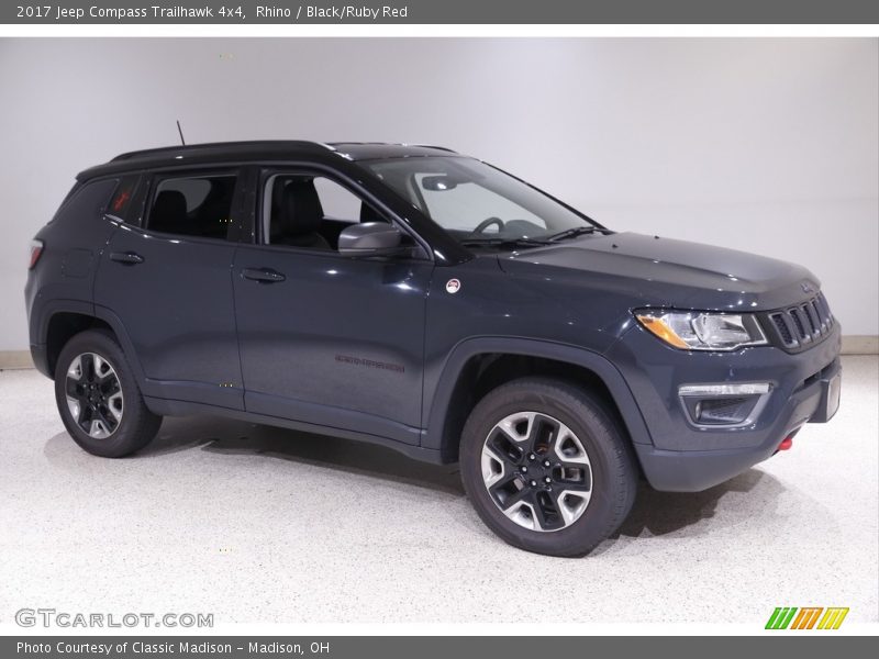 Rhino / Black/Ruby Red 2017 Jeep Compass Trailhawk 4x4