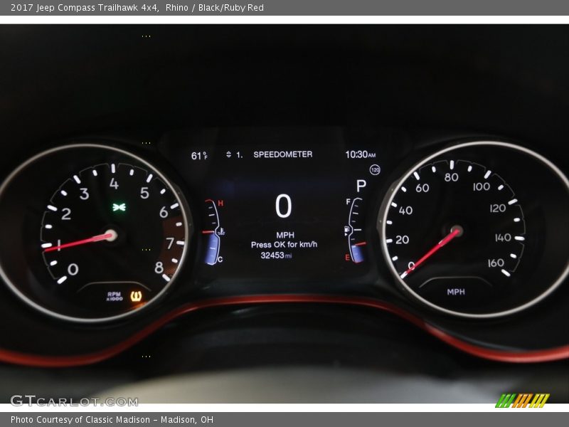 Rhino / Black/Ruby Red 2017 Jeep Compass Trailhawk 4x4