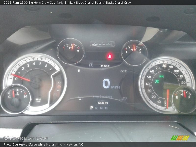 Brilliant Black Crystal Pearl / Black/Diesel Gray 2018 Ram 1500 Big Horn Crew Cab 4x4