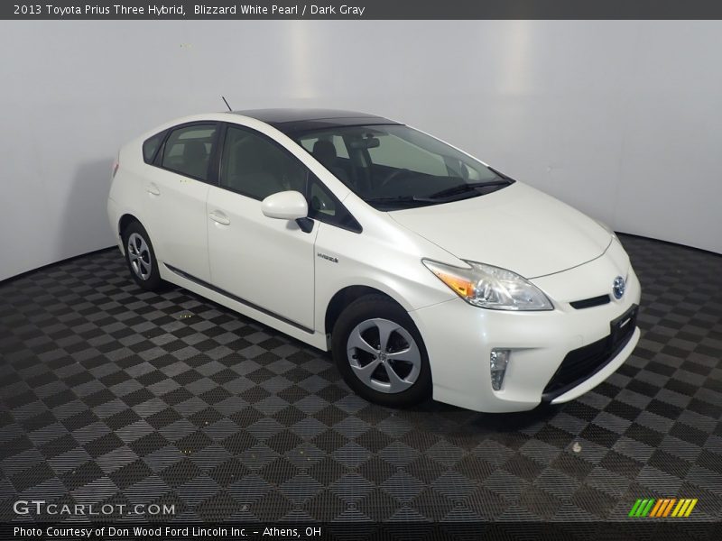 Blizzard White Pearl / Dark Gray 2013 Toyota Prius Three Hybrid