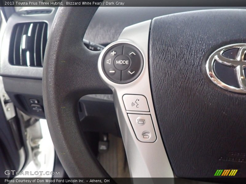 Blizzard White Pearl / Dark Gray 2013 Toyota Prius Three Hybrid