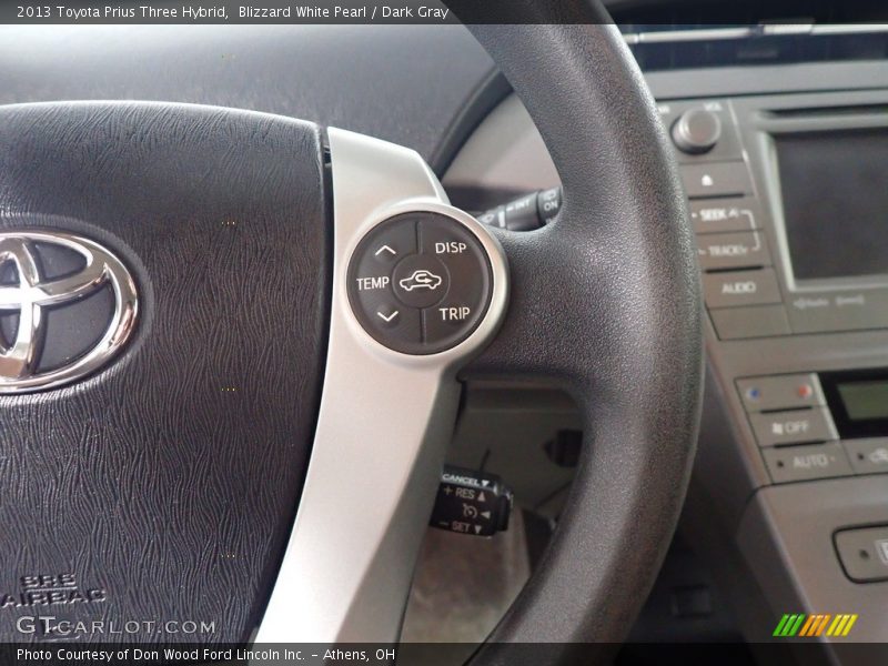 Blizzard White Pearl / Dark Gray 2013 Toyota Prius Three Hybrid
