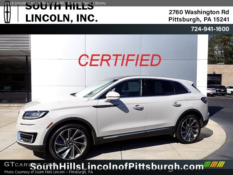 Ceramic Pearl / Ebony 2019 Lincoln Nautilus Reserve AWD
