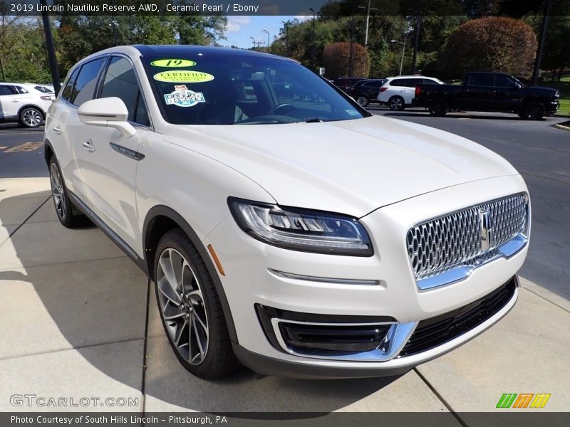 Ceramic Pearl / Ebony 2019 Lincoln Nautilus Reserve AWD
