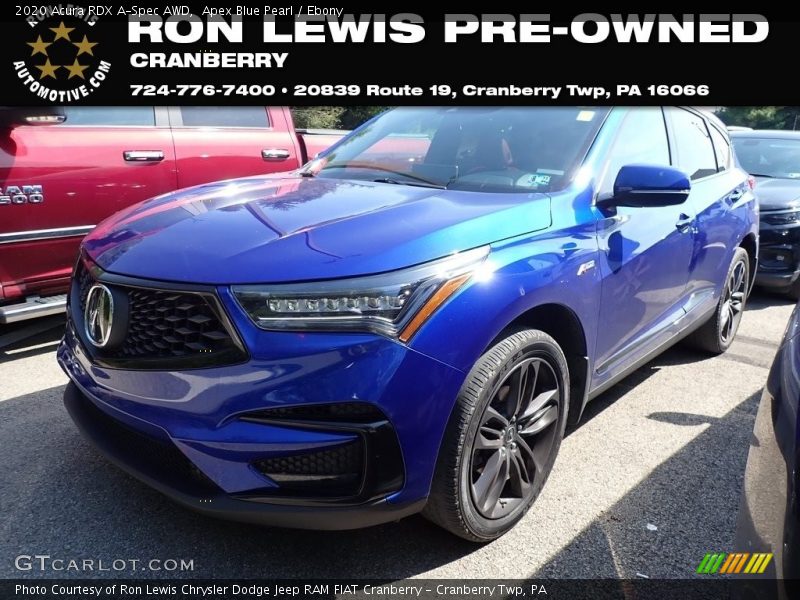 Apex Blue Pearl / Ebony 2020 Acura RDX A-Spec AWD