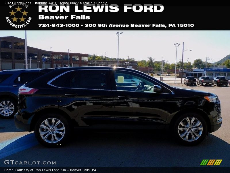Agate Black Metallic / Ebony 2021 Ford Edge Titanium AWD