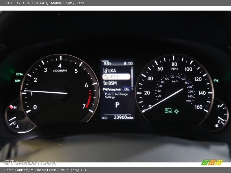 Atomic Silver / Black 2018 Lexus RX 350 AWD