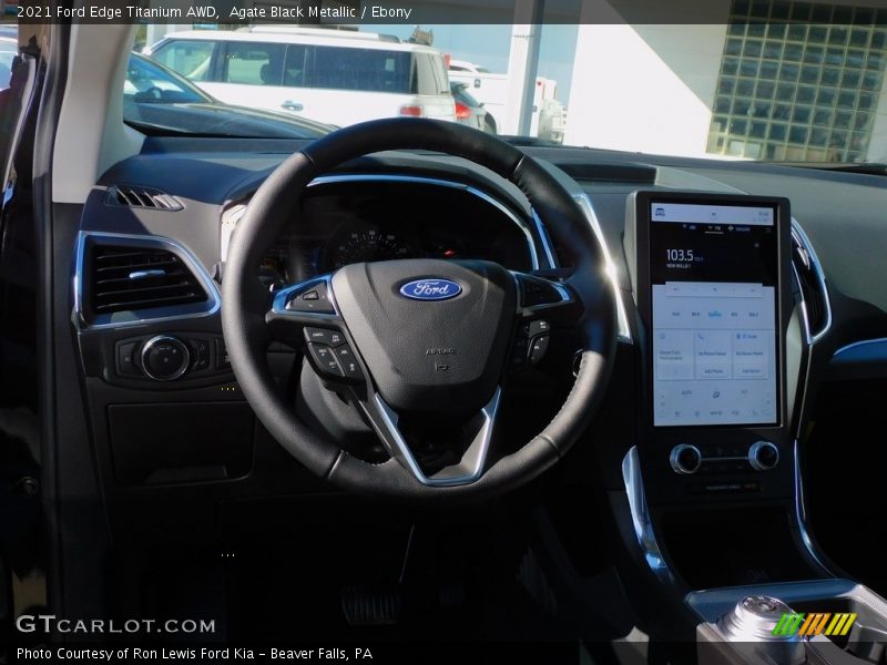 Agate Black Metallic / Ebony 2021 Ford Edge Titanium AWD