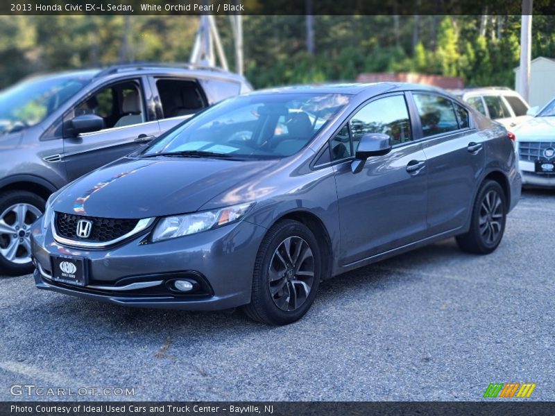 White Orchid Pearl / Black 2013 Honda Civic EX-L Sedan