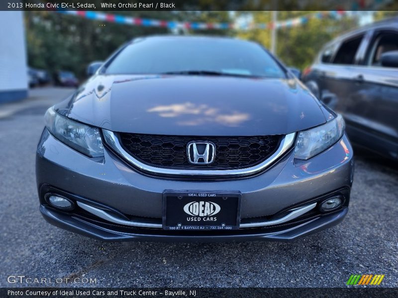 White Orchid Pearl / Black 2013 Honda Civic EX-L Sedan