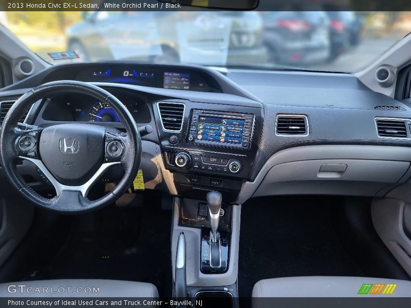 White Orchid Pearl / Black 2013 Honda Civic EX-L Sedan