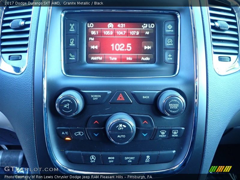 Granite Metallic / Black 2017 Dodge Durango SXT AWD