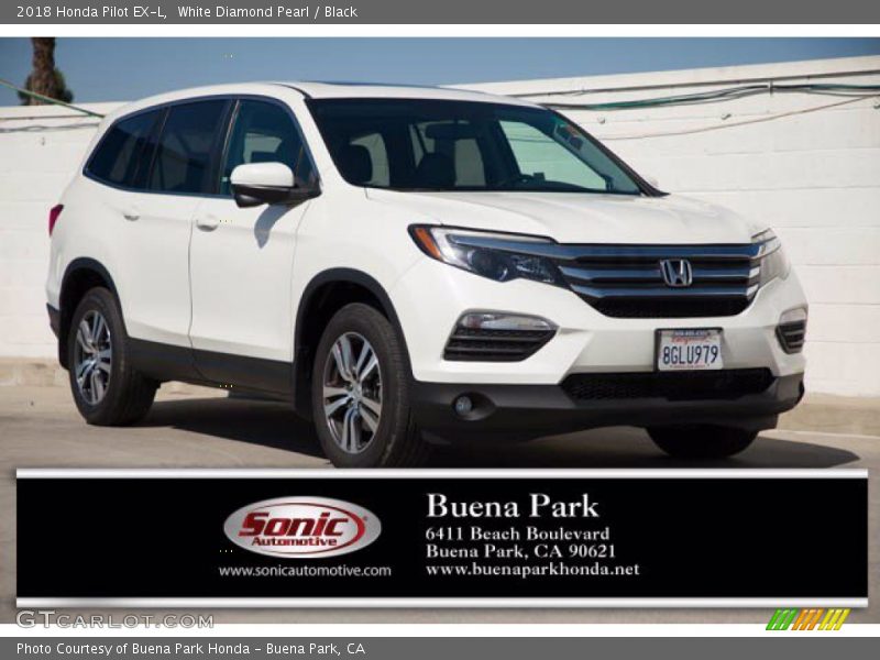 White Diamond Pearl / Black 2018 Honda Pilot EX-L