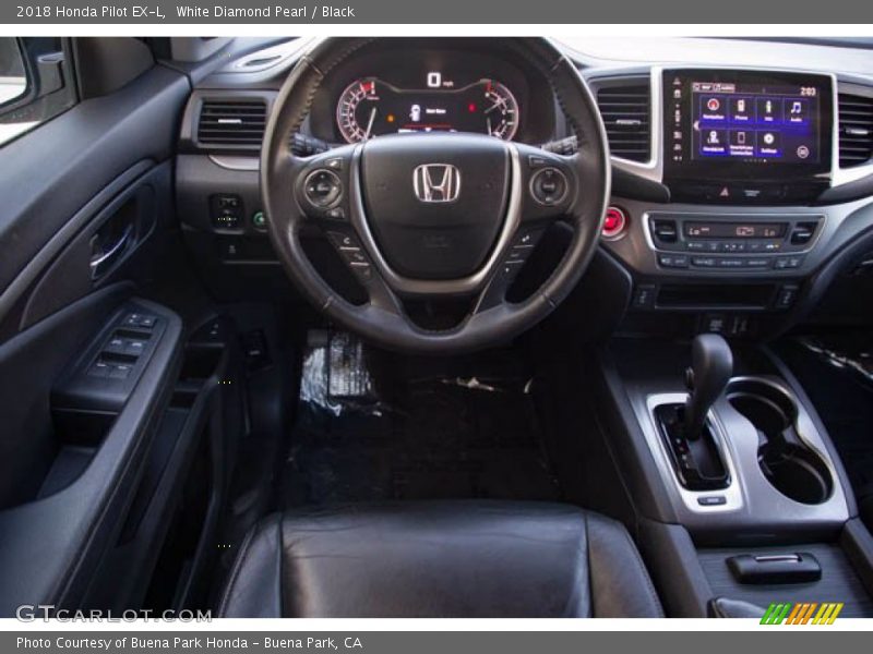 White Diamond Pearl / Black 2018 Honda Pilot EX-L