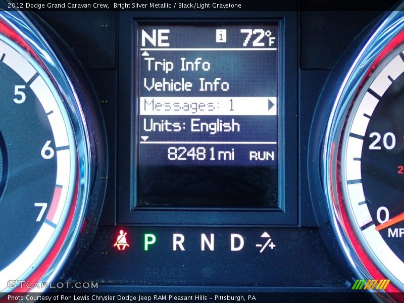 Bright Silver Metallic / Black/Light Graystone 2012 Dodge Grand Caravan Crew