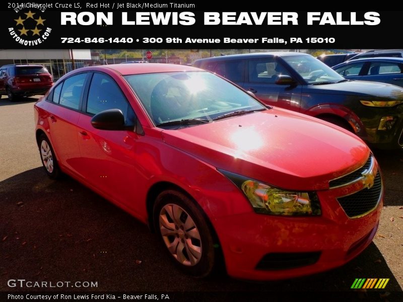 Red Hot / Jet Black/Medium Titanium 2014 Chevrolet Cruze LS