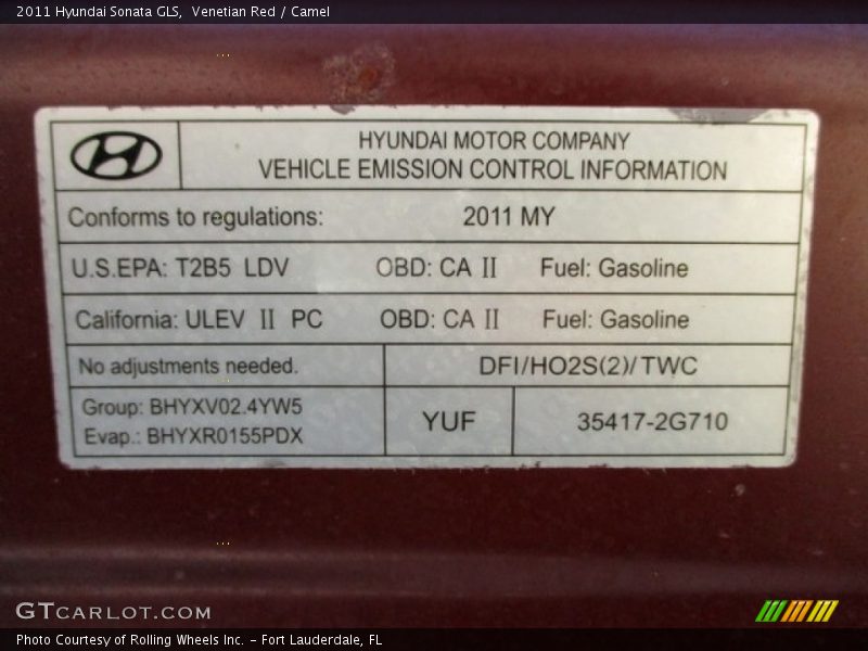 Venetian Red / Camel 2011 Hyundai Sonata GLS