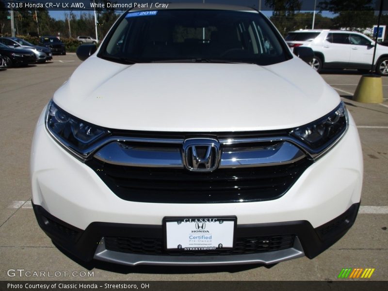 White Diamond Pearl / Gray 2018 Honda CR-V LX AWD