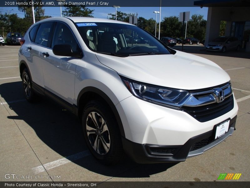 White Diamond Pearl / Gray 2018 Honda CR-V LX AWD