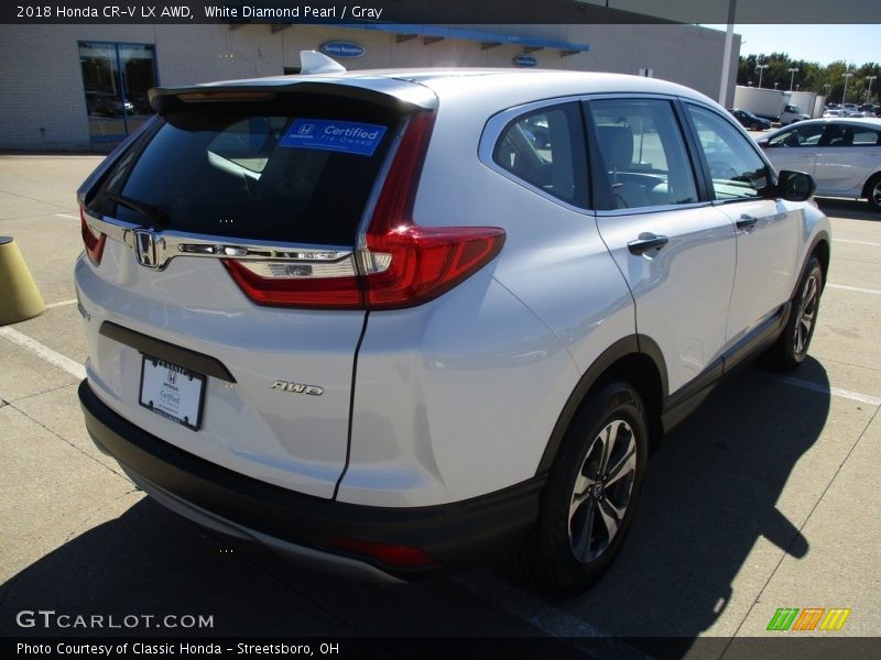 White Diamond Pearl / Gray 2018 Honda CR-V LX AWD