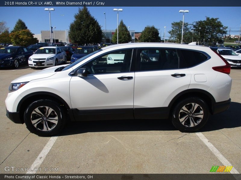 White Diamond Pearl / Gray 2018 Honda CR-V LX AWD