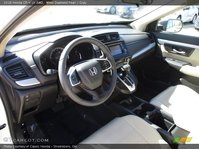 White Diamond Pearl / Gray 2018 Honda CR-V LX AWD