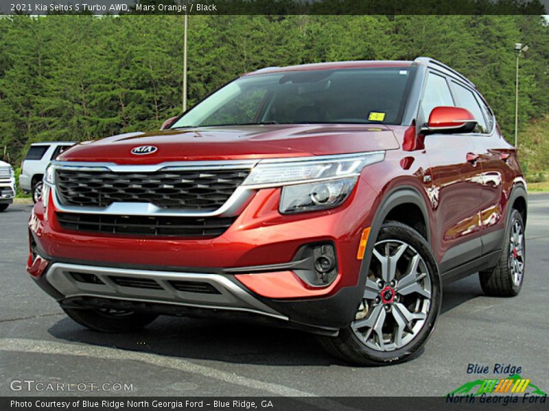 Mars Orange / Black 2021 Kia Seltos S Turbo AWD