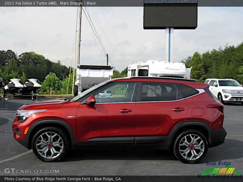 Mars Orange / Black 2021 Kia Seltos S Turbo AWD