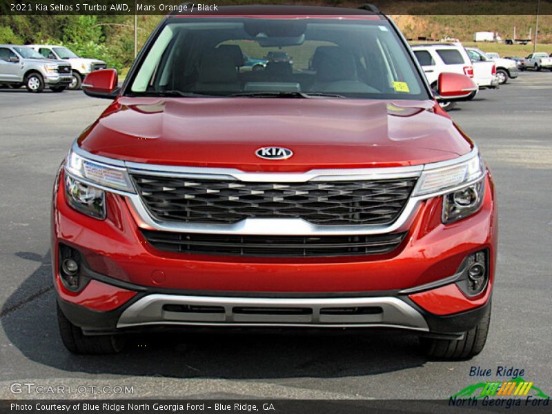 Mars Orange / Black 2021 Kia Seltos S Turbo AWD