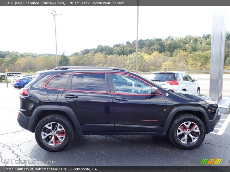 Brilliant Black Crystal Pearl / Black 2016 Jeep Cherokee Trailhawk 4x4