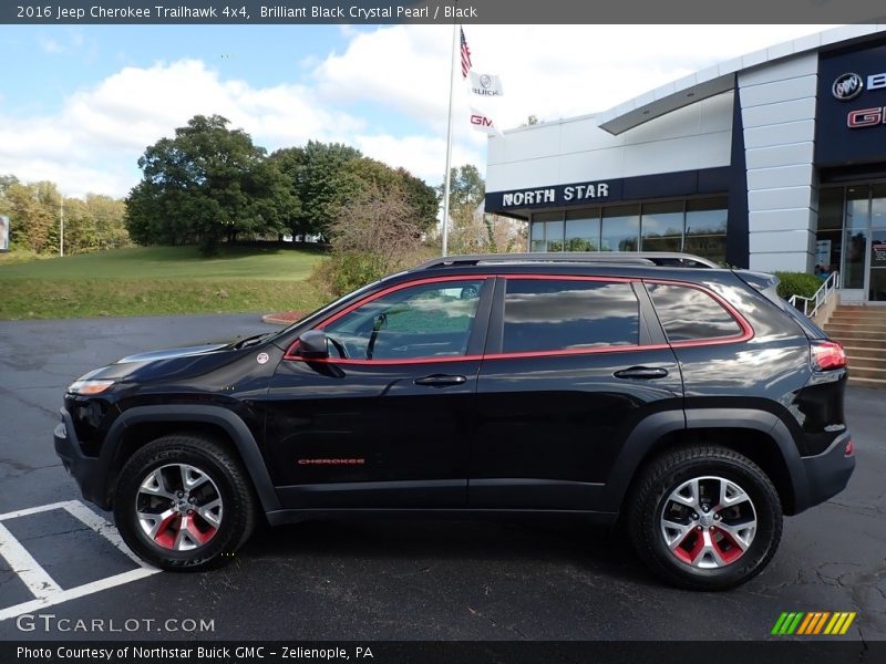 Brilliant Black Crystal Pearl / Black 2016 Jeep Cherokee Trailhawk 4x4