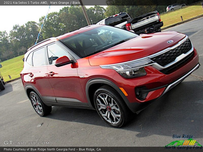 Mars Orange / Black 2021 Kia Seltos S Turbo AWD