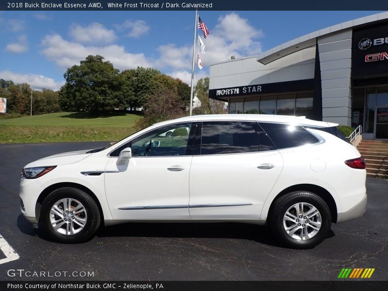 White Frost Tricoat / Dark Galvanized 2018 Buick Enclave Essence AWD