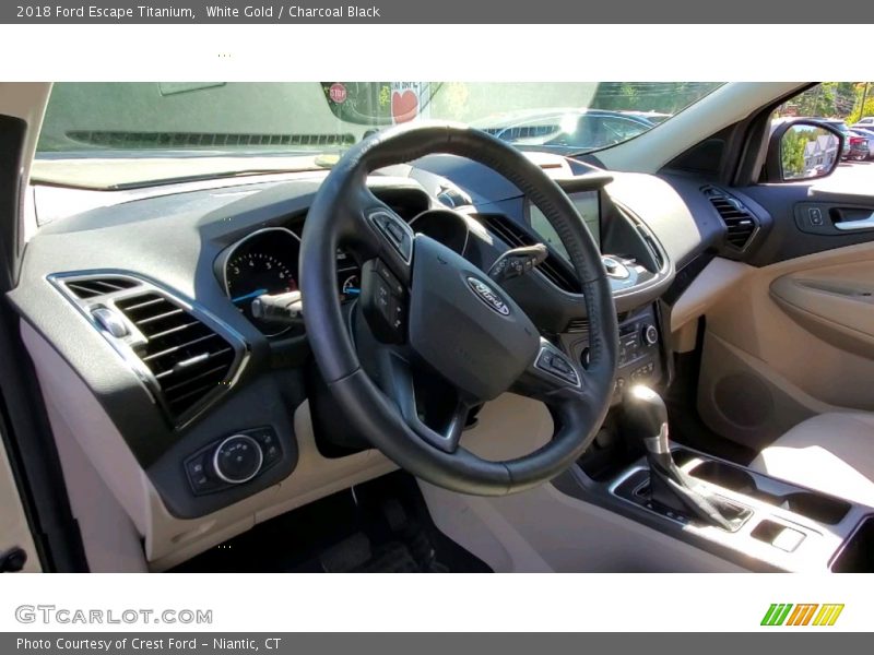 White Gold / Charcoal Black 2018 Ford Escape Titanium