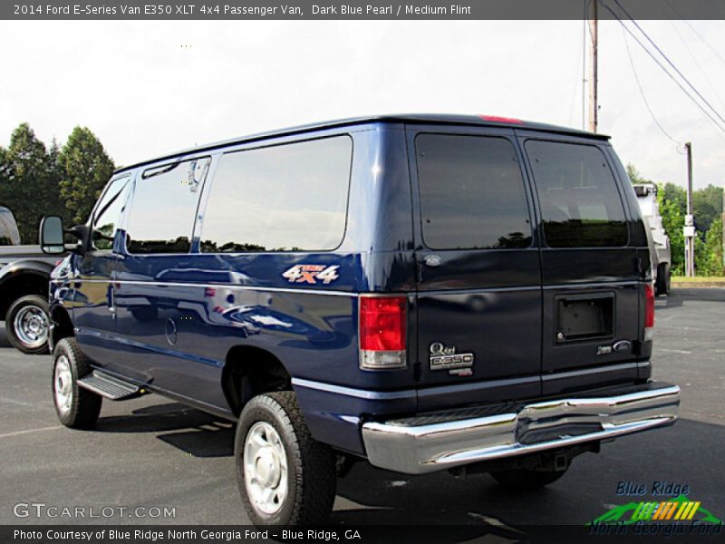 Dark Blue Pearl / Medium Flint 2014 Ford E-Series Van E350 XLT 4x4 Passenger Van