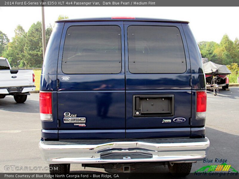 Dark Blue Pearl / Medium Flint 2014 Ford E-Series Van E350 XLT 4x4 Passenger Van