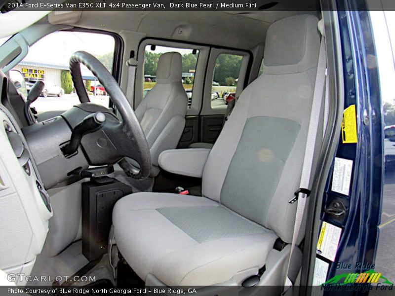 Dark Blue Pearl / Medium Flint 2014 Ford E-Series Van E350 XLT 4x4 Passenger Van