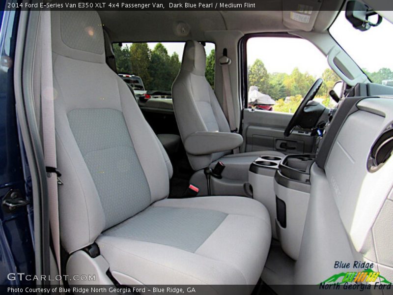 Dark Blue Pearl / Medium Flint 2014 Ford E-Series Van E350 XLT 4x4 Passenger Van