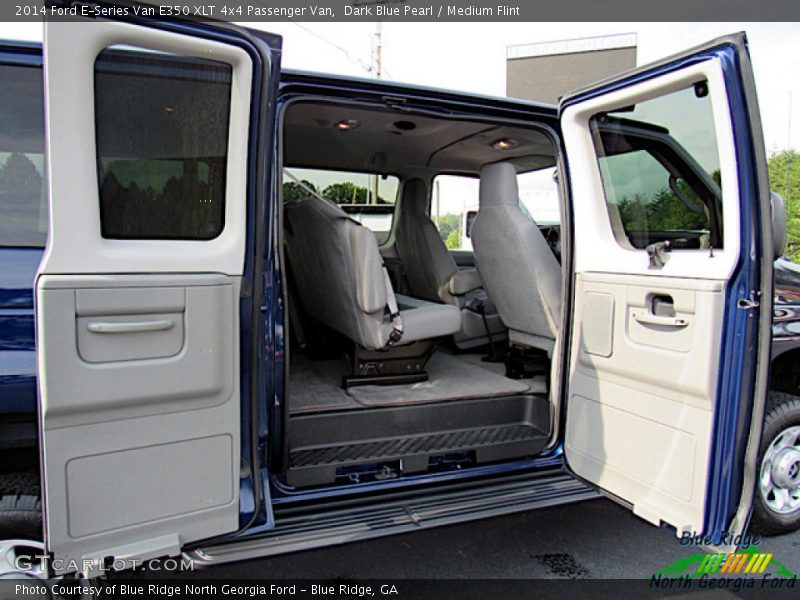 Dark Blue Pearl / Medium Flint 2014 Ford E-Series Van E350 XLT 4x4 Passenger Van