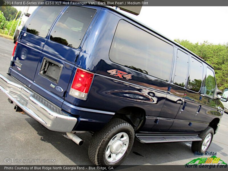 Dark Blue Pearl / Medium Flint 2014 Ford E-Series Van E350 XLT 4x4 Passenger Van