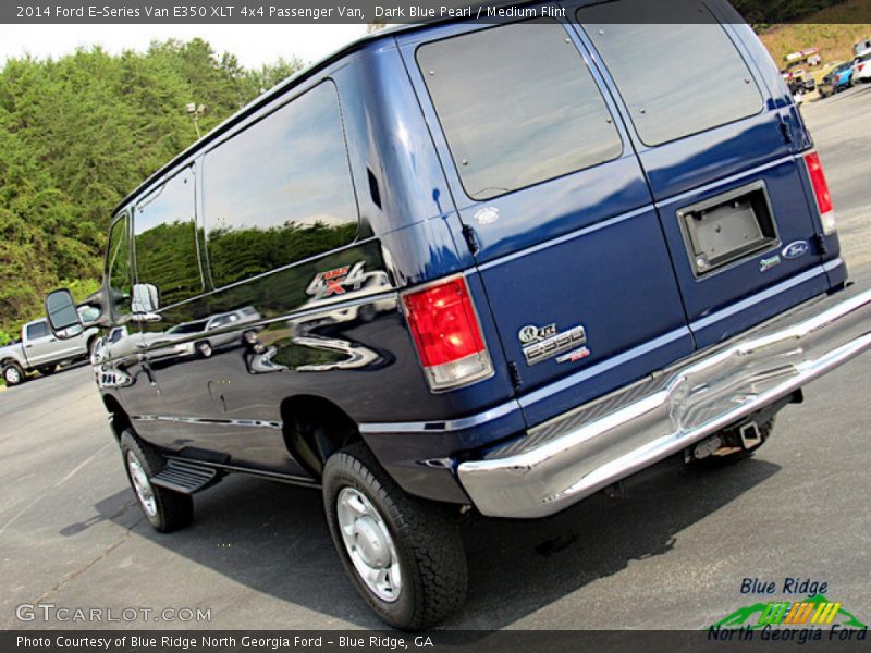 Dark Blue Pearl / Medium Flint 2014 Ford E-Series Van E350 XLT 4x4 Passenger Van