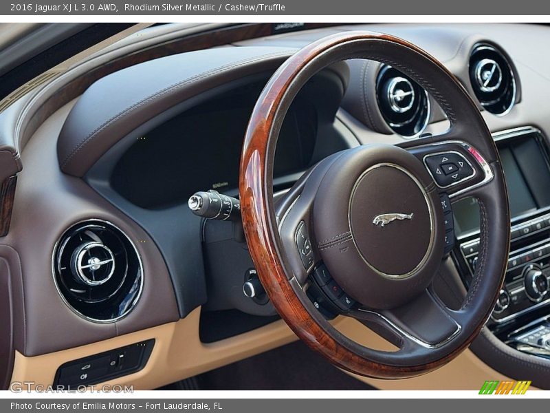 Rhodium Silver Metallic / Cashew/Truffle 2016 Jaguar XJ L 3.0 AWD
